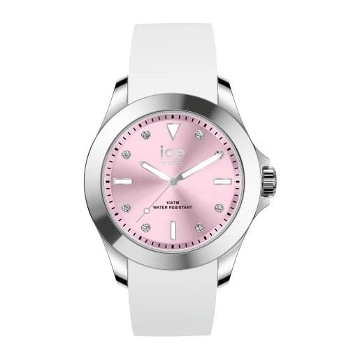 Ice-watch - ice steel white pastel pink - orologio bianco da donna con cinturino in silicone - 020382 (medium)