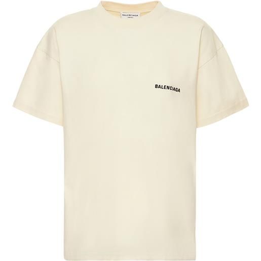 BALENCIAGA t-shirt medium fit in cotone con ricamo