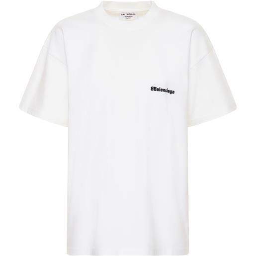 BALENCIAGA t-shirt medium fit in cotone con ricamo