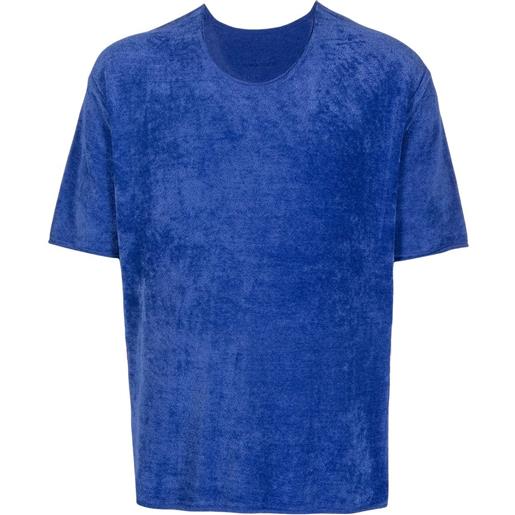Dion Lee t-shirt terry a coste - blu