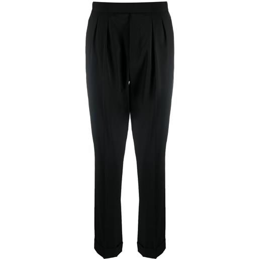 Ralph Lauren Collection pantaloni seina con pieghe - nero