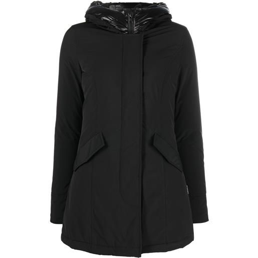 Woolrich cappotto imbottito con cappuccio - nero