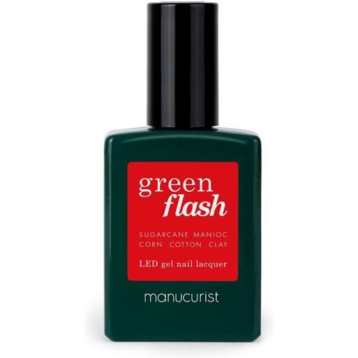 Manucurist green flash - smalto semipermanente 15ml smalto effetto gel poppy red