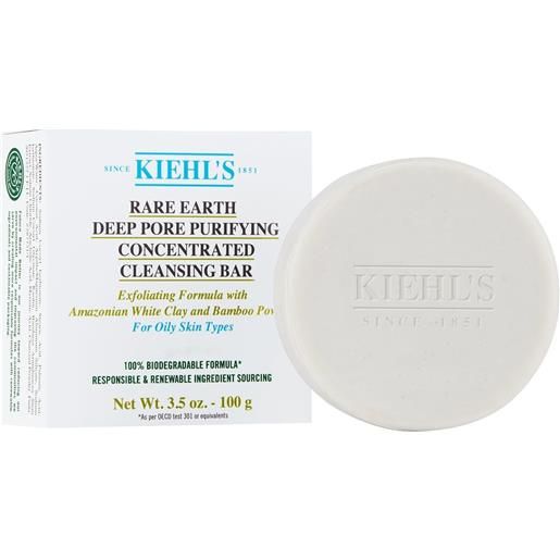 KIEHL'S rare earth deep pore purifying concentrated cleansing bar 100gr sapone detergente viso