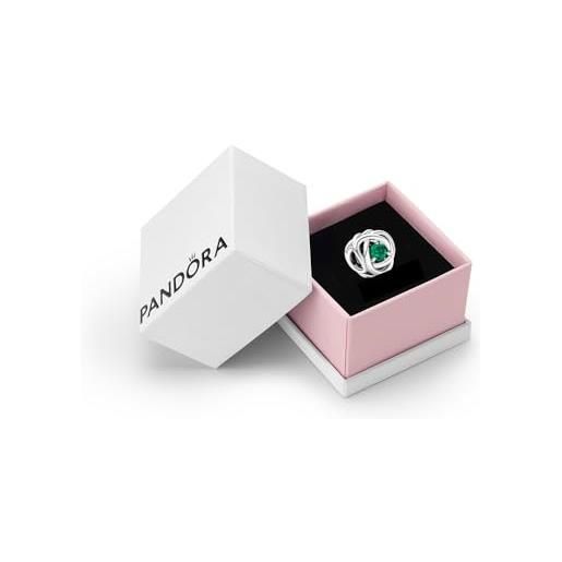 Pandora ciondolo moments con eternity circle in argento sterling con cristallo verde reale