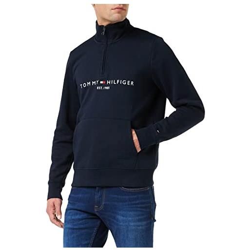 Tommy Hilfiger felpa con cerniera uomo zip mockneck mezza zip, blu (desert sky), s