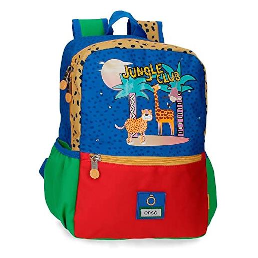 Enso - jungle club zaino scuola adattabile a carrello, multicolore, 25 x 32 x 12 cm, poliestere, 9.6 l