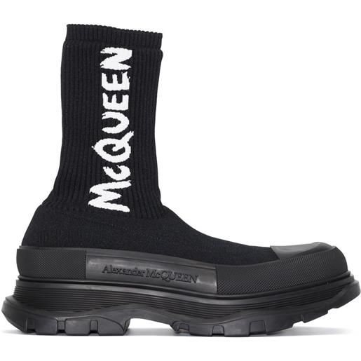 Alexander McQueen stivali tread modello calzino - nero