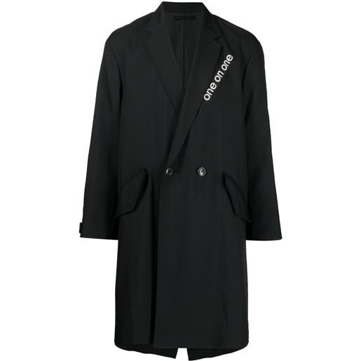 WTAPS cappotto doppiopetto con stampa - nero