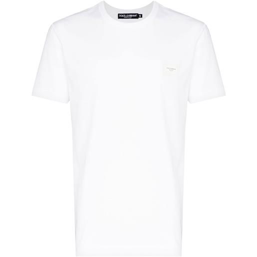 Dolce & Gabbana t-shirt con placca logo - bianco