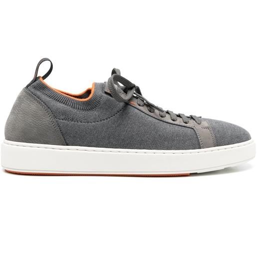 Santoni sneakers a calzino con bordo a contrasto - grigio