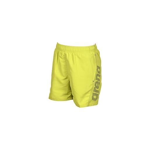 ARENA fundamentals logo jr boxer, pantaloncino da spiaggia unisex bambini e ragazzi, soft green-navy, 10-11 anni