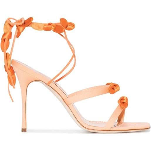 Manolo Blahnik sandali fiocco a portafoglio - arancione