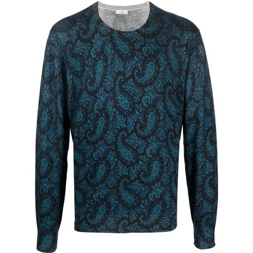 ETRO maglione con stampa paisley - blu