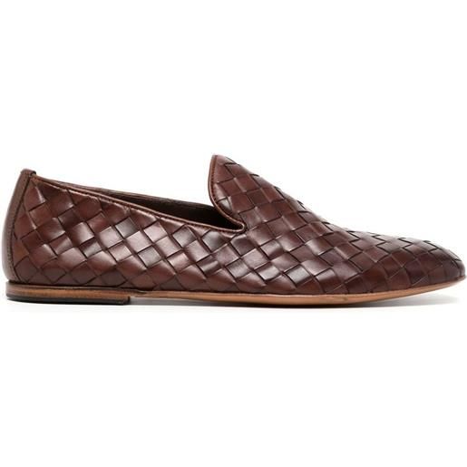 Barrett woven-leather loafers - marrone
