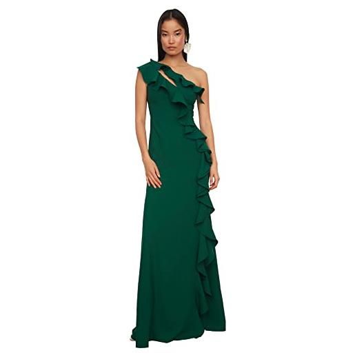 Trendyol abito da sera dettagliato e laurea notte formale, verde smeraldo, 42 donna