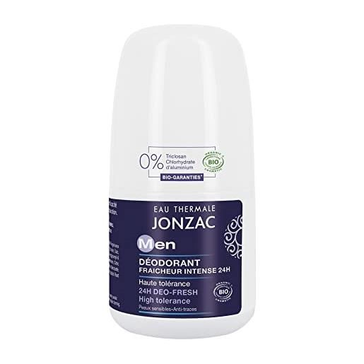 Eau Thermale Jonzac - deodorante freschezza intensa 24 ore - deodoranti ad alta tolleranza - tutti i tipi di pelle, anche sensibili - certificato bio cosmos organic - flacone roll-on da 50 ml