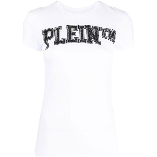 Philipp Plein t-shirt con decorazione sexy pure crystal - bianco