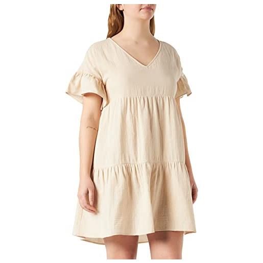 Naf Naf robe vestaglia, beige safari, 42 donna