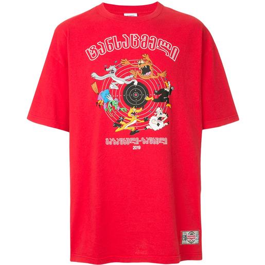 VETEMENTS t-shirt con stampa cartoon - rosso