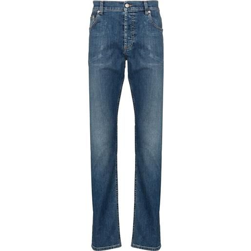 Alexander McQueen jeans dritti con ricamo - blu