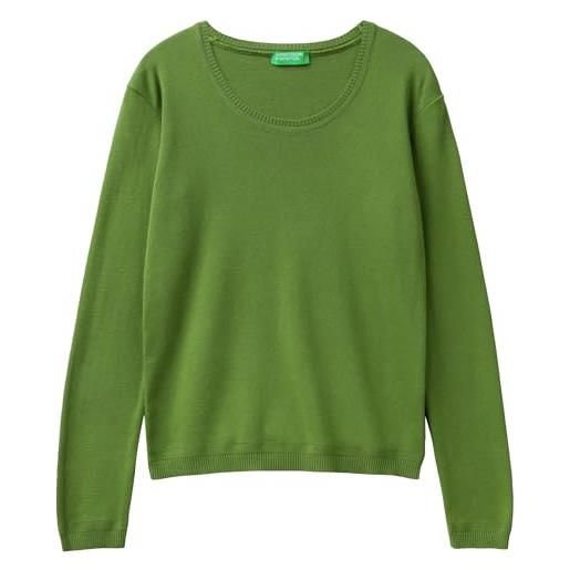 United Colors of Benetton maglia g/c m/l 1091d1m08 maglione, verde bosco 2g3, m donna