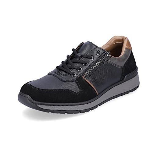 Rieker uomo scarpe stringate b9050, uomini scarpe comode, soletta removibile, scarpa bassa comfort, flessibile, invernale, tex, nero (schwarz / 00), 40 eu / 6.5 uk