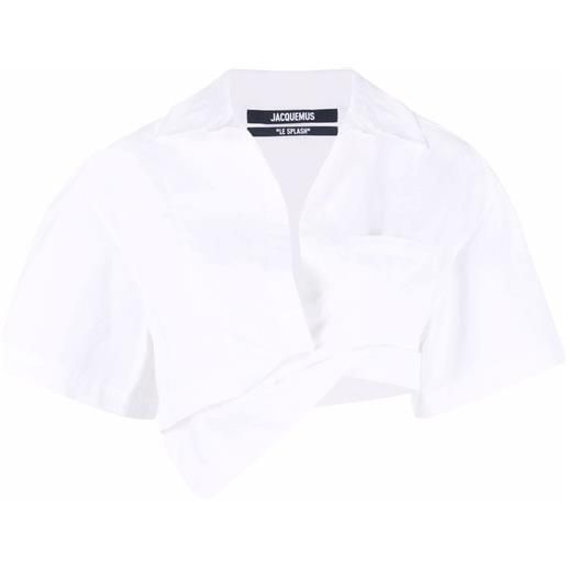 Jacquemus camicia crop la chemise carro - bianco