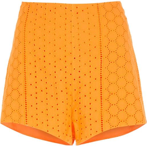 Martha Medeiros shorts con pizzo sangallo - arancione