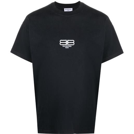 Balenciaga t-shirt con ricamo - nero