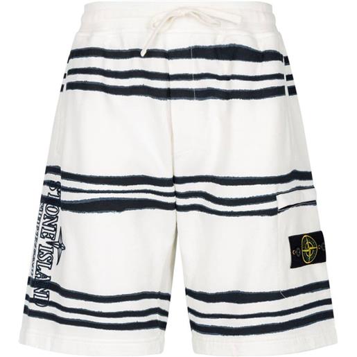 Supreme shorts a righe Supreme x stone island - bianco