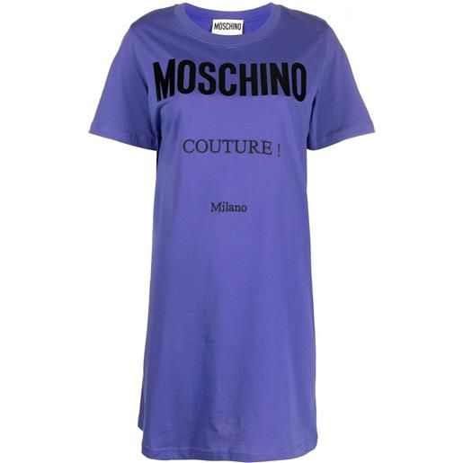 Moschino abito modello t-shirt con stampa - viola