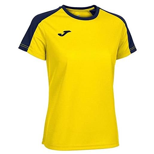 Joma maglietta a maniche corte eco championship-donna, nero giallo, m