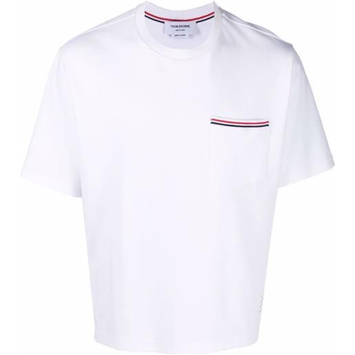 Thom Browne t-shirt con banda rwb - bianco