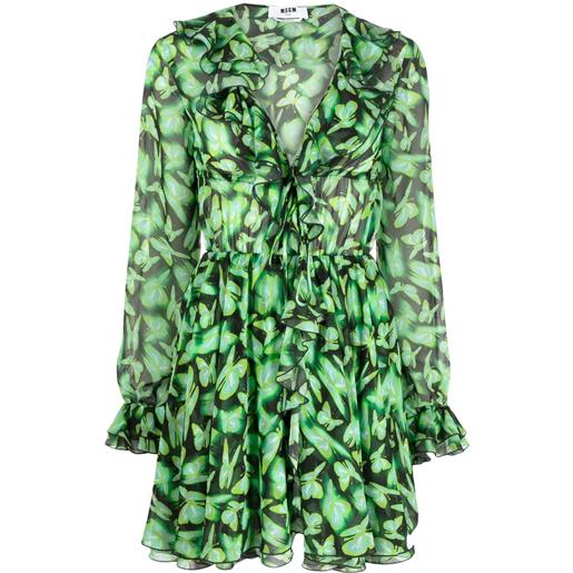 MSGM abito corto con stampa - verde