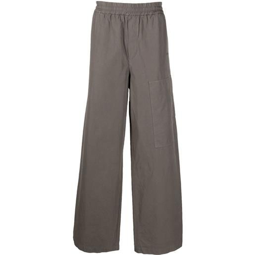 Off-White pantaloni a gamba ampia bounce - grigio