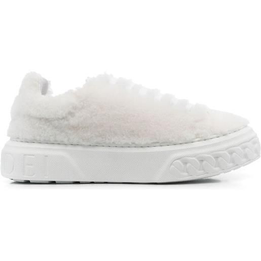 Casadei sneakers con shearling - bianco
