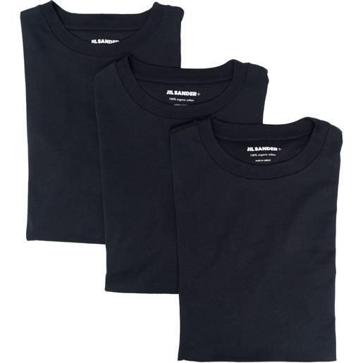 Jil Sander set di 3 t-shirt girocollo - blu