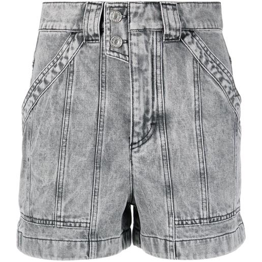 MARANT ÉTOILE shorts denim a inserti - grigio
