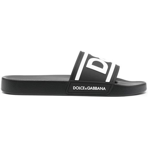 Dolce & Gabbana sandali slides con stampa - nero
