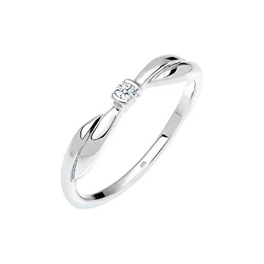 DIAMORE elli diamonds anello donne di fidanzamento con diamante (0,03 ct. ) in argento sterling 925