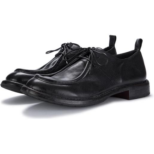 MOMA | scarpe allacciate cuciture a vista pelle cusna nero