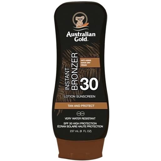 Australian Gold instant bronzer spf30 lotion sunscreen 237ml - lozione autoabbronzante water resistant protezione alta