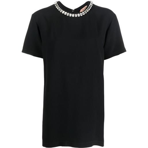 Nº21 t-shirt con cristalli - nero