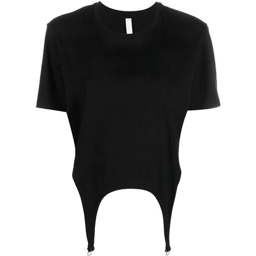 Dion Lee t-shirt garter con dettaglio cut-out - nero