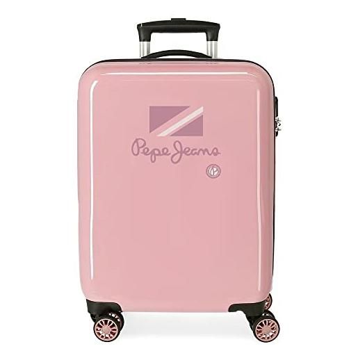 Pepe Jeans enso Pepe Jeans holi valigia da cabina rosa 38 x 55 x 20 cm rigida abs chiusura a combinazione laterale 34 l 2 kg 4 ruote doppie equipaggiamento a mano, rosa, valigia da cabina