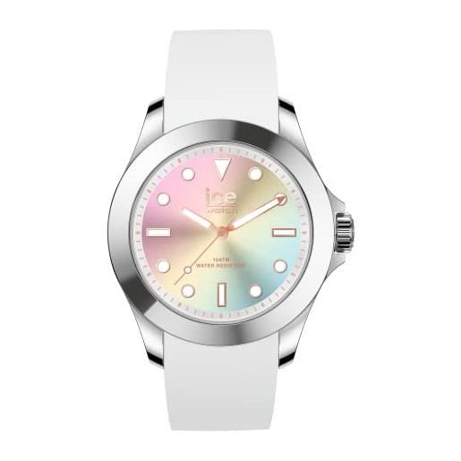Ice-watch - ice steel sunset rainbow - orologio bianco da donna con cinturino in silicone - 020385 (medium)