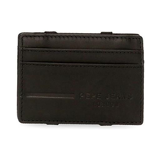 Pepe Jeans ander portafoglio conporta carte di credito nero 9,5x6,5x1 cms pelle