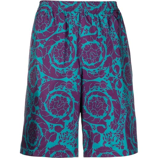 Versace shorts con ricamo barocco - blu