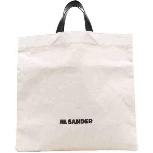 Jil Sander borsa tote con stampa - bianco